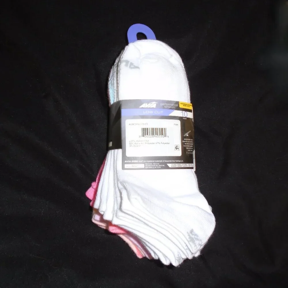 10 pk.  Avia Performance Light Weight Low Cut Socks Mixed Colors - Picture 3 of 3